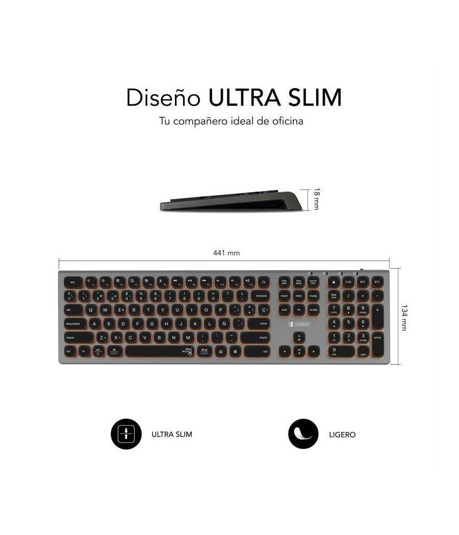 Teclado inalámbrico subblim master/ gris y negro