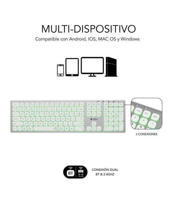 Teclado inalámbrico subblim master/ plata y blanco