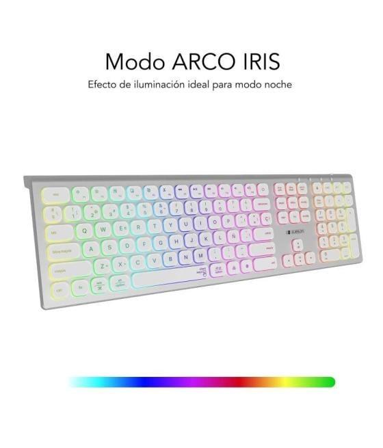 Teclado inalámbrico subblim master/ plata y blanco