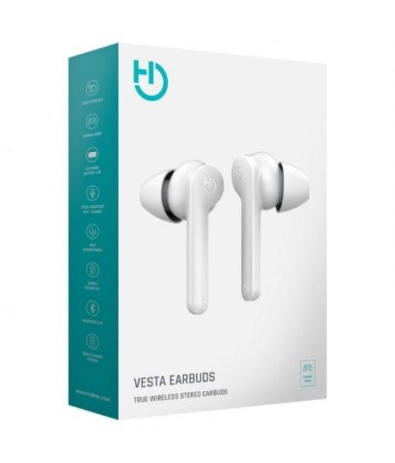 Auriculares Bluetooth Hiditec Vesta con estuche de carga/ Autonomía 8h/ Blancos - Imagen 5
