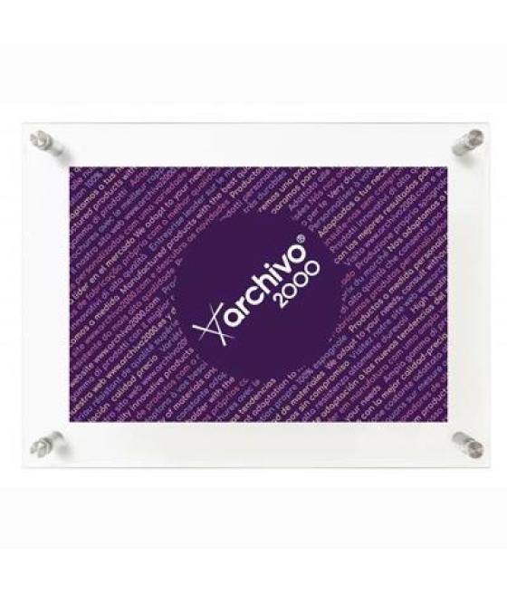 Archivo 2000 expositor mural con taladros metraquilato ultratransparente vertical / horizontal 35x240x330 mm