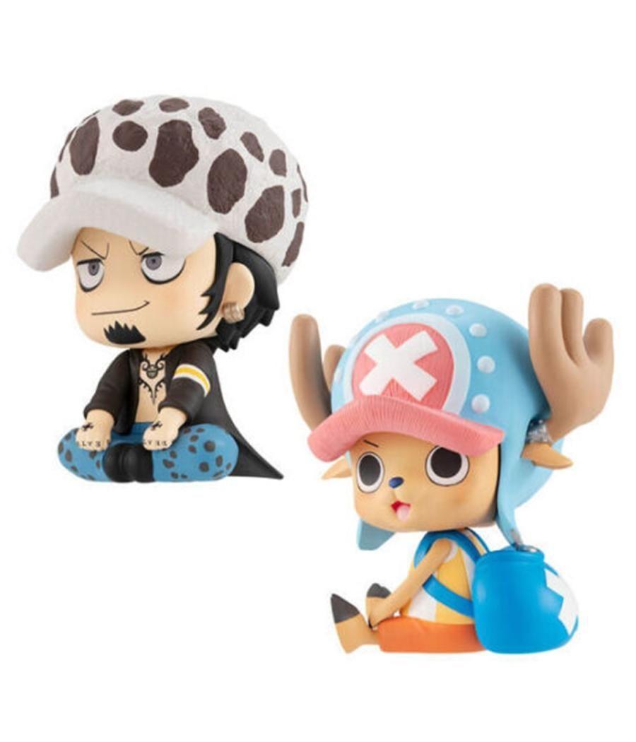 Pack 2 figuras megahouse one piece look up trafalgar d law & tony tony chopper con regalos sorpresa