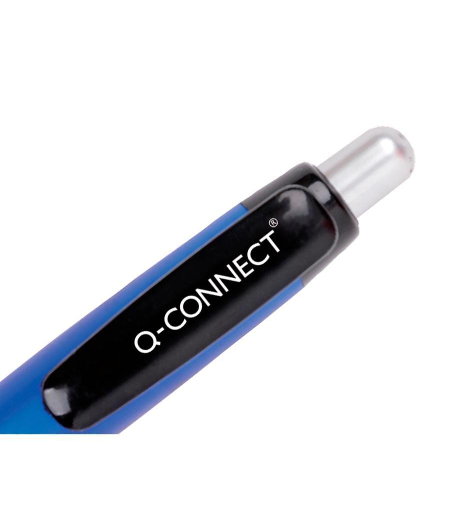 Bolígrafo q-connect premium retráctil con sujecion de caucho color azul punta 1 mm pack 10 unidades