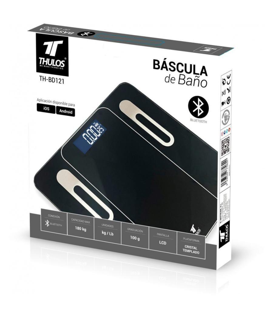 Bascula de baño thulos th - bd121 carga maxima 180kg - app para ios y android