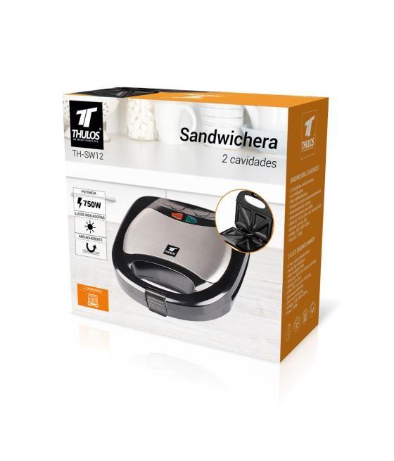 Sandwichera thulos th - sw12 750w 2 cavidades