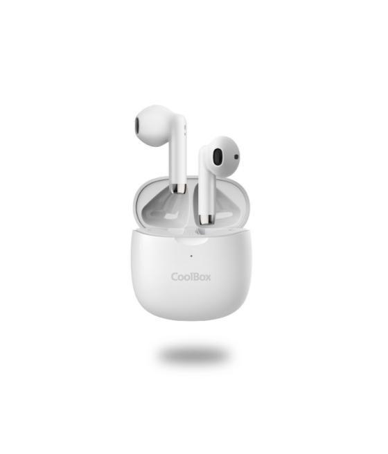 Auriculares bluetooth con microfono tws-01 blanco coolbox