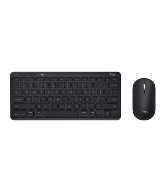 Teclado + mouse inalambrico trust lyra multidispositivo (usb y 2 disp bt) recargables 25061
