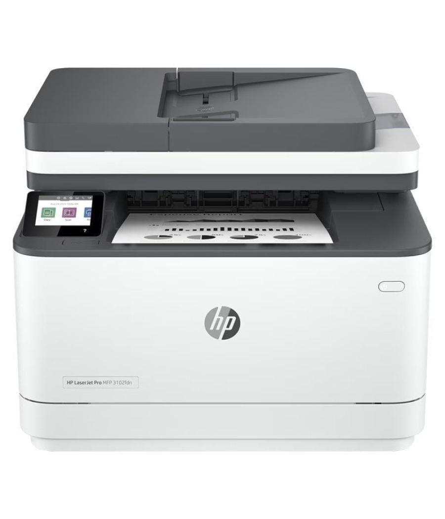 Multifunción láser monocromo hp láserjet pro 3102fdn fax/ dúplex/ blanca