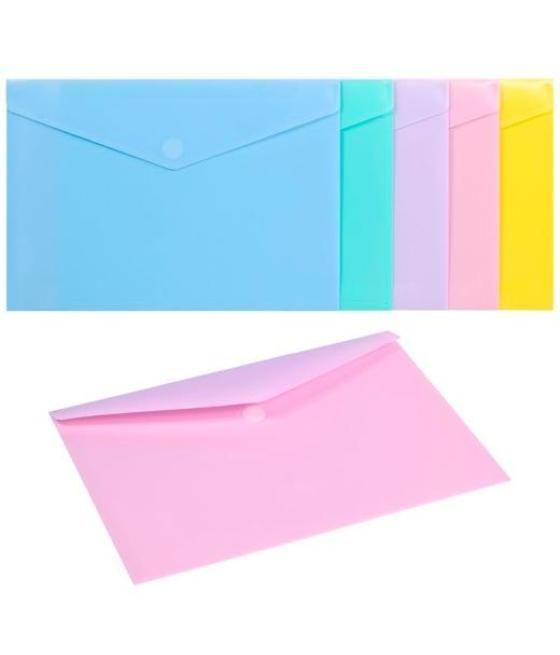 Carchivo sobre folio c/velcro pp soft 200 micras pack 10 c/surtidos pastel