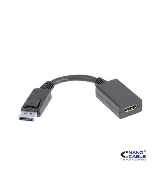Nanocable - Adaptador Displayport a HDMI DP/M-HDMI/H 15cm negro - Imagen 1