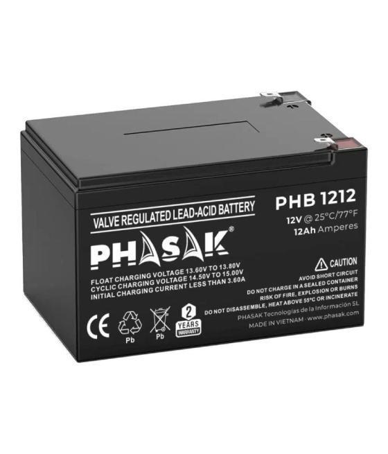 Batería phasak phb 1212 compatible con sai/ups phasak según especificaciones