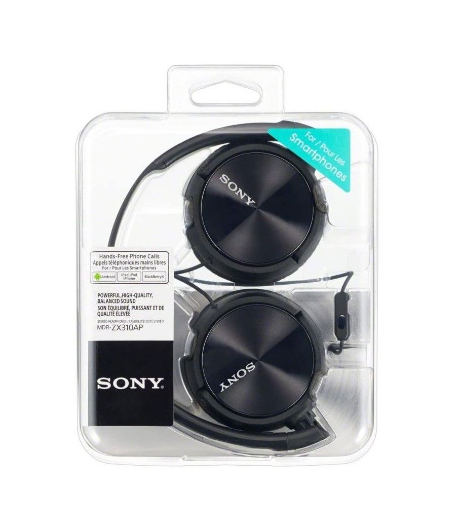 Auriculares Sony MDRZX310APB/ con Micrófono/ Jack 3.5/ Negros - Imagen 3