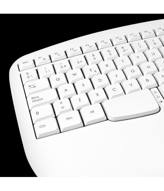 Phoenix k201 teclado ergonómico inalámbrico 2.4ghz blanco