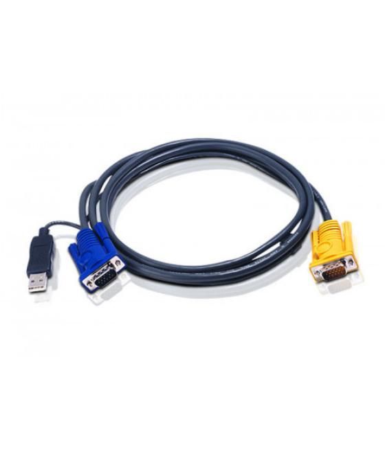 Aten 2l5202up cable para video, teclado y ratón (kvm) negro 1,8 m