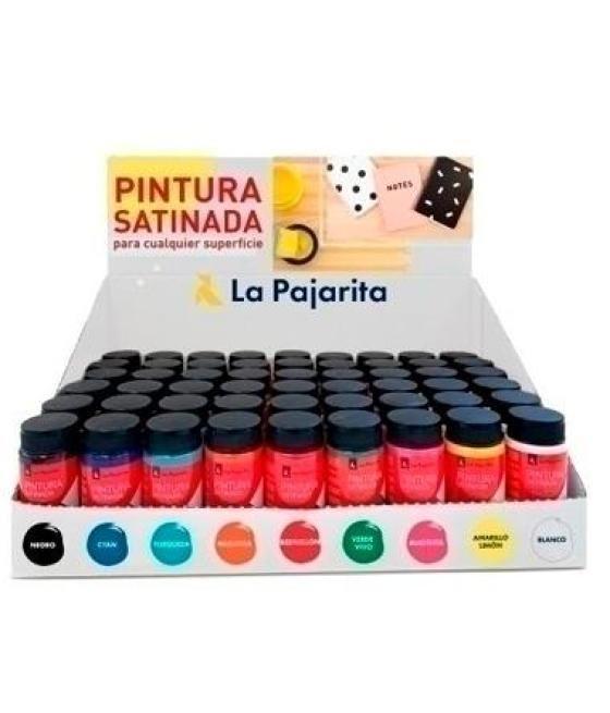 La pajarita expositor sobremesa pintura satnada bote de 35ml colores surtidos -54ud-