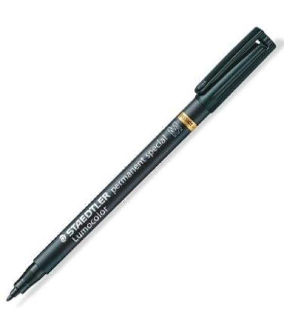 Staedtler rotulador especial permanente lumocolor m negro caja de 10 rotuladores