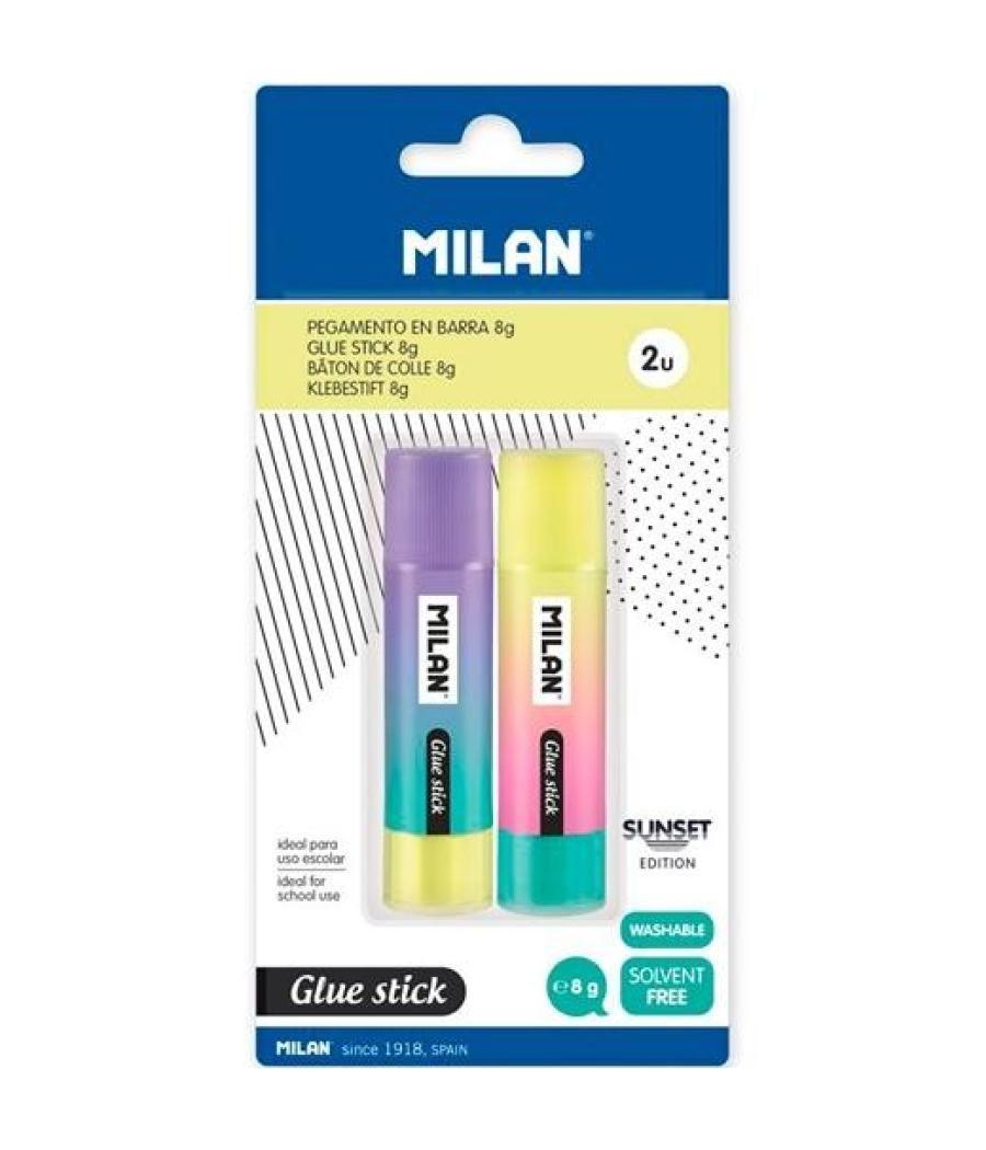 Milan pegamento barra 8gr sunset blíster 2u c/surtidos
