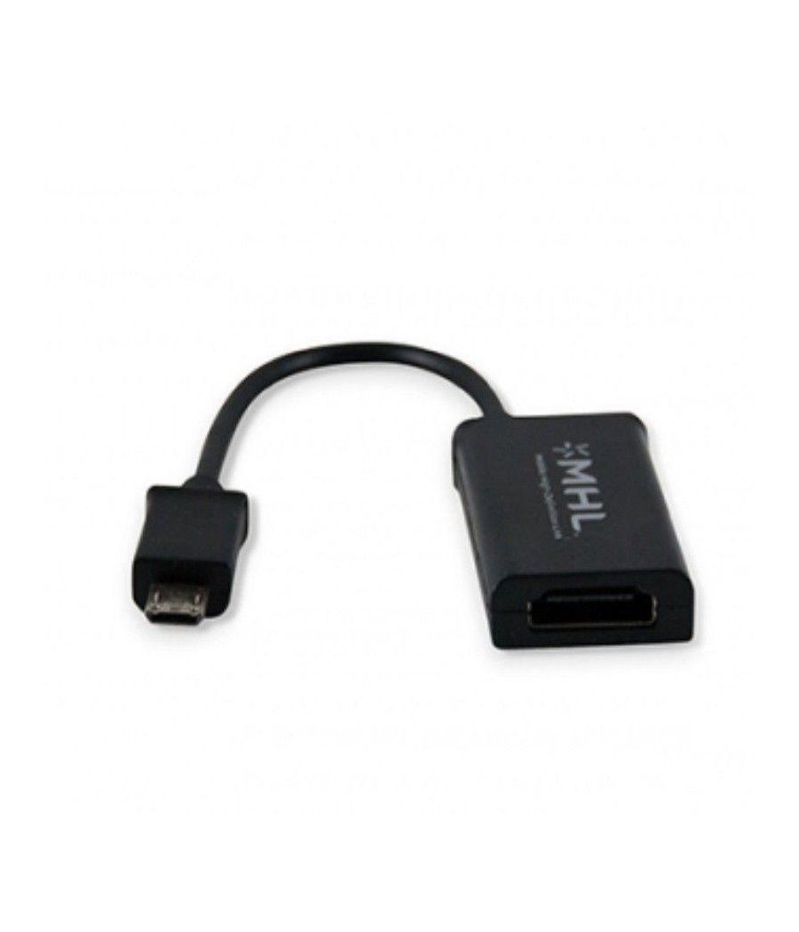 Cable MHL 11 Pines 3GO CMHL11 HDMI Macho - MicroUSB Macho/ Negro - Imagen 1