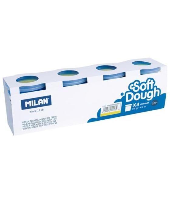 Milan pasta blanda soft dough caja 4 botes 116gr amarillo