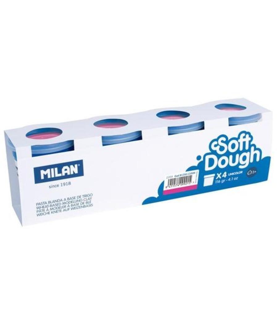 Milan pasta blanda soft dough caja 4 botes 116gr rosa