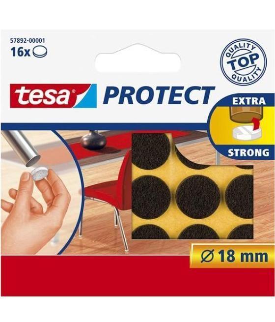 Tesa fieltro protector antirasguños diametro ø18mm marrón -blister 16u-
