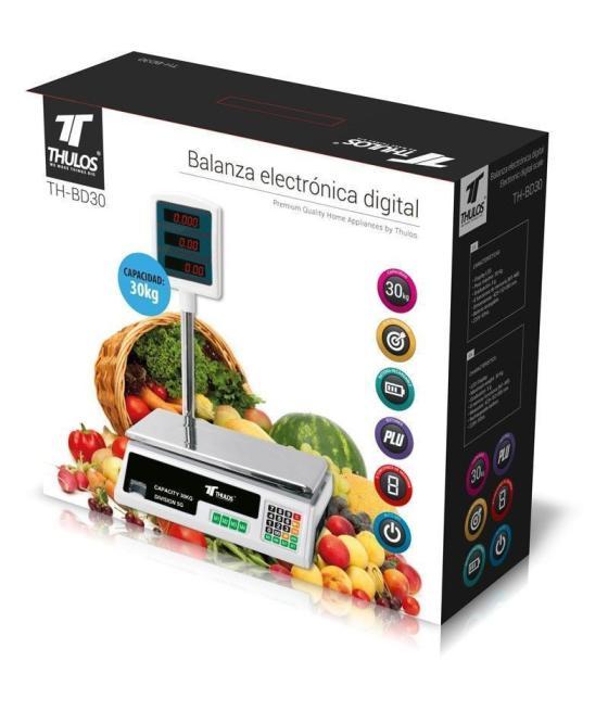 Bascula de cocina digital thulos th - bd30 carga maxima 30kg bateria recargable