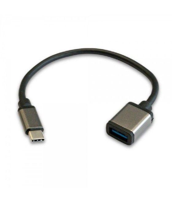 Cable USB 2.0 3GO C136/ USB Tipo-C Macho - USB Hembra/ 20cm/ Negro - Imagen 1