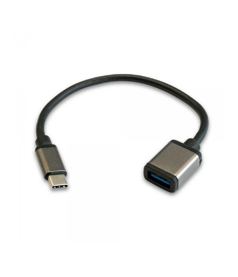 Cable USB 2.0 3GO C136/ USB Tipo-C Macho - USB Hembra/ 20cm/ Negro - Imagen 1