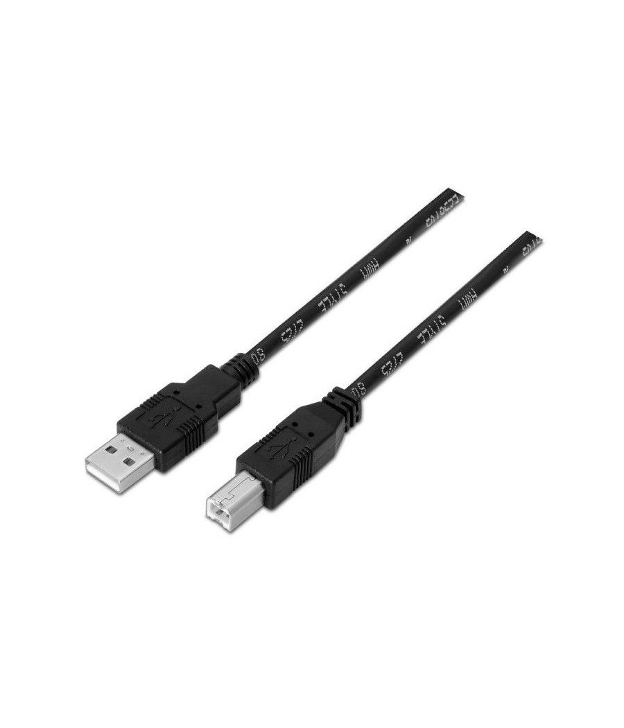 Cable USB 2.0 Impresora Aisens A101-0006/ USB Macho - USB Macho/ 1.8m/ Negro - Imagen 1