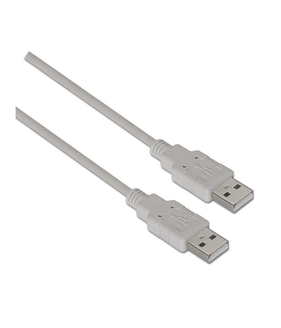 Cable USB 2.0  Aisens A101-0021/ USB Macho - USB Macho/ 1m/ Beige - Imagen 1