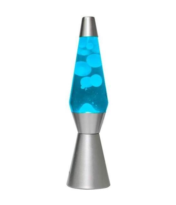 I-total lampara lava 40cm cristal azul-blanco