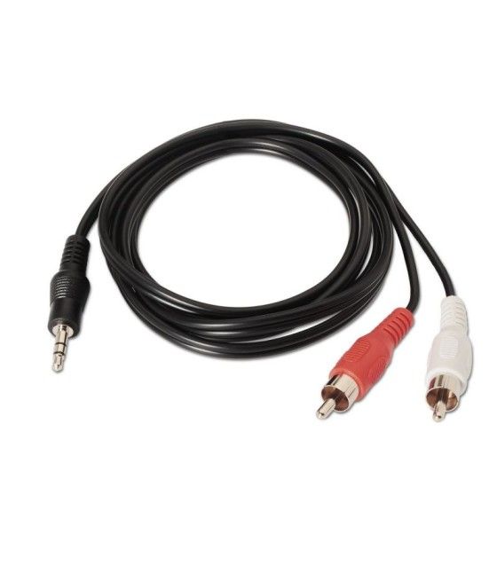 Cable estéreo aisens a128-0148/ jack 3.5 macho - 2x rca macho/ 3m/ negro