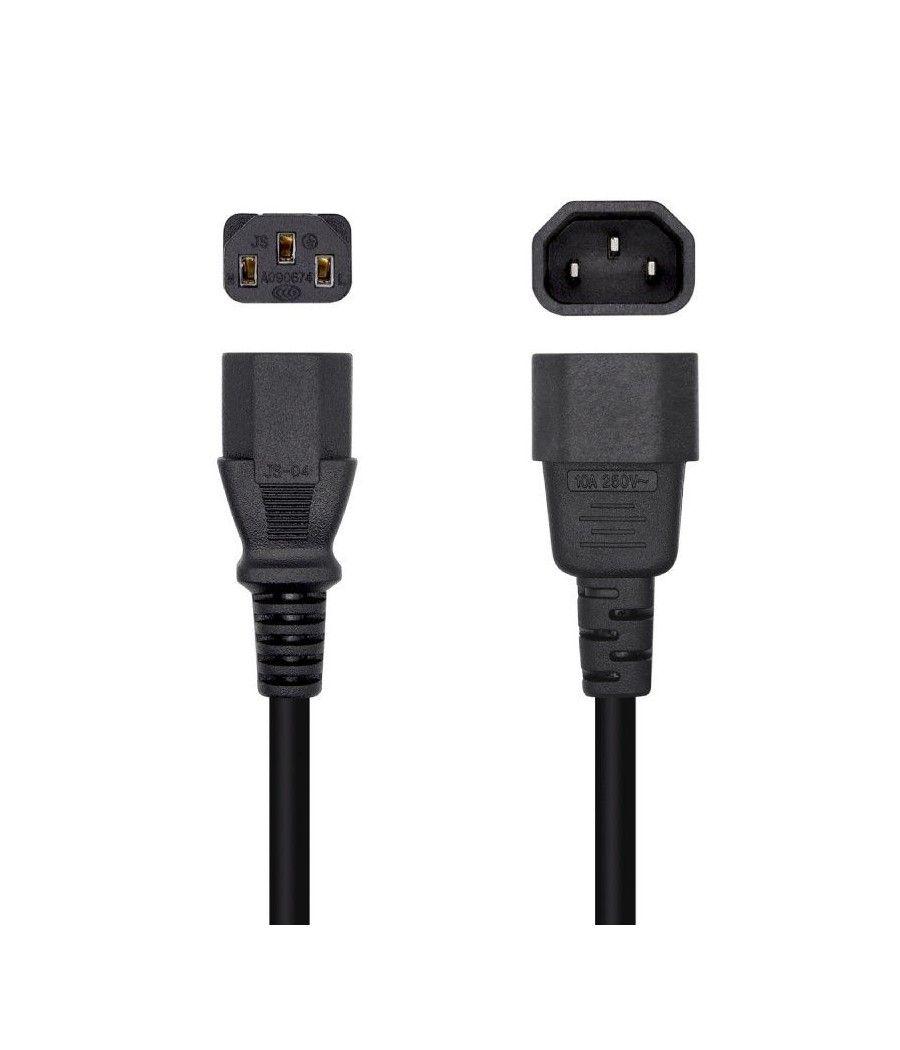 Cable Alimentación Aisens A132-0532/ IEC C13 Hembra - IEC C14 Macho/ 10m/ Negro - Imagen 2