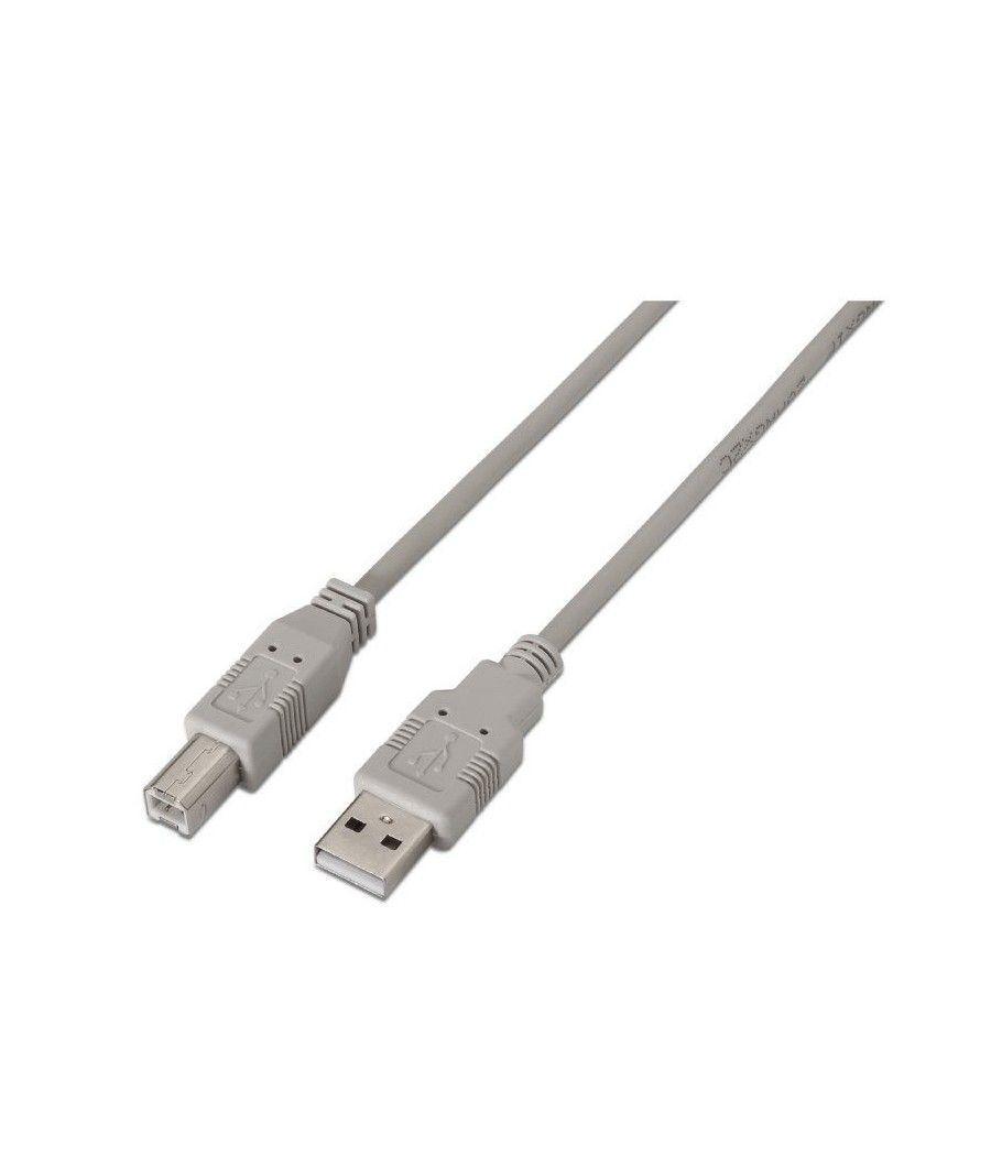 Cable USB 2.0 Impresora Aisens A101-0001/ USB Macho - USB Macho/ 1m/ Beige - Imagen 1