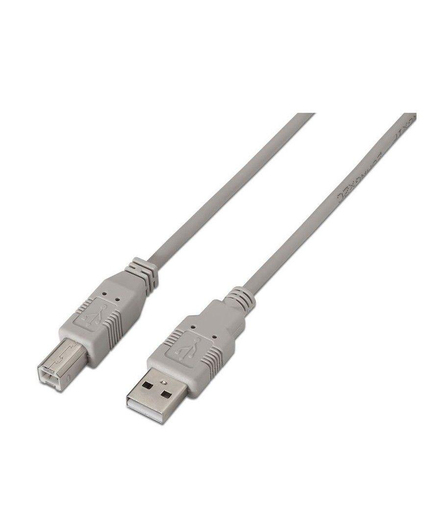 Cable USB 2.0 Impresora Aisens A101-0002/ USB Macho - USB Macho/ 1.8m/ Beige - Imagen 1