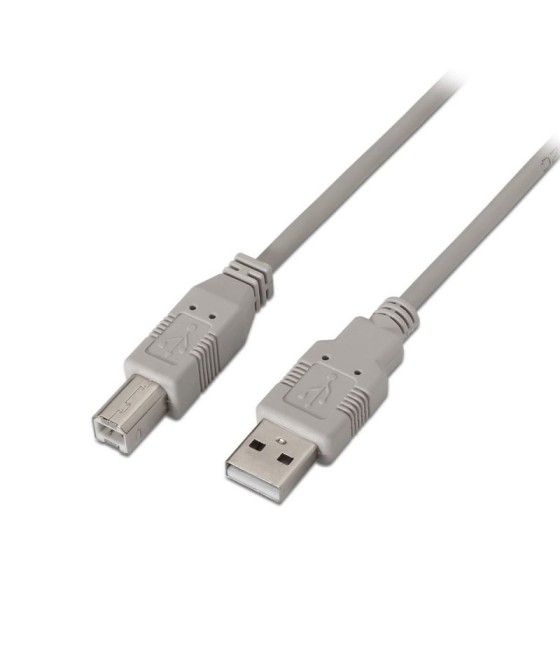 Cable USB 2.0 Impresora Aisens A101-0004/ USB Macho - USB Macho/ 4.5m/ Beige - Imagen 1