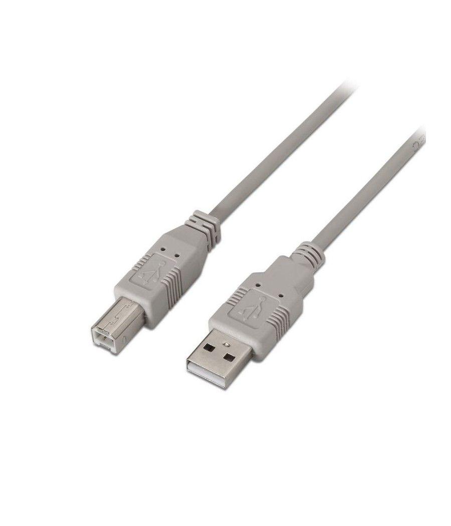 Cable USB 2.0 Impresora Aisens A101-0004/ USB Macho - USB Macho/ 4.5m/ Beige - Imagen 1