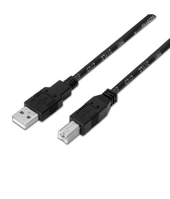 Cable USB 2.0 Impresora Aisens A101-0007/ USB Macho - USB Macho/ 3m/ Negro - Imagen 1