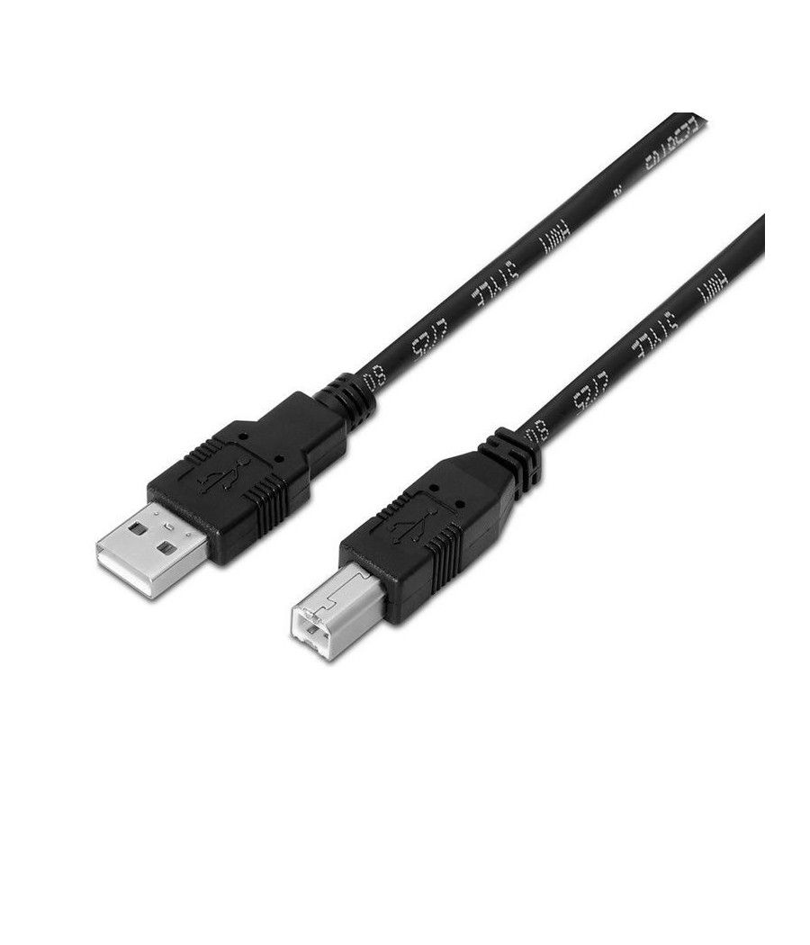 Cable USB 2.0 Impresora Aisens A101-0007/ USB Macho - USB Macho/ 3m/ Negro - Imagen 1