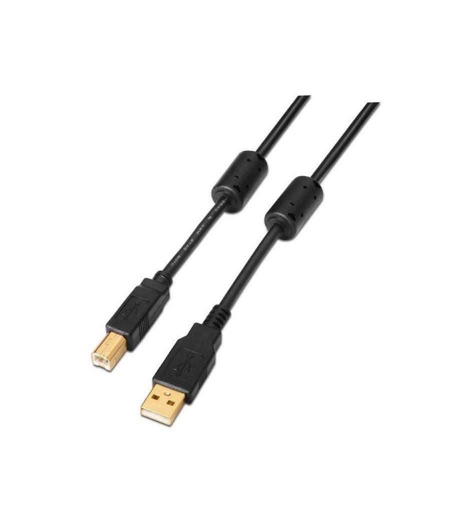 Cable USB 2.0 Impresora Aisens A101-0010/ USB Macho - USB Macho/ 3m/ Negro - Imagen 1