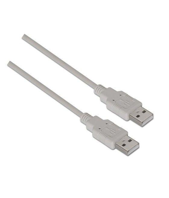 Cable USB 2.0 Aisens A101-0022/ USB Macho - USB Macho/ 2m/ Beige - Imagen 1