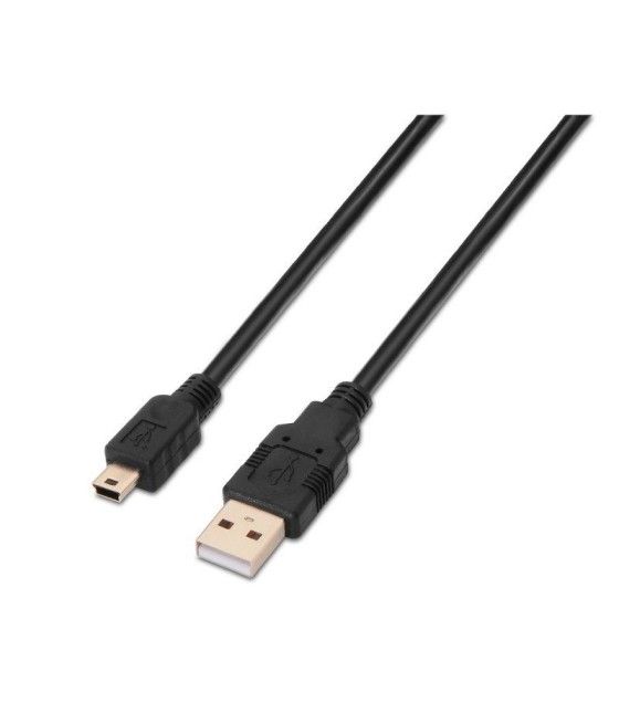 Cable USB 2.0 Aisens A101-0023/ USB Macho - USB Mini Macho/ 0.5m/ Negro - Imagen 1