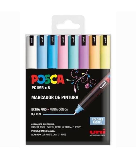 Posca estuche basic marcador pc-1mr/8c colores surtido pastel -8u-