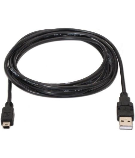 Cable usb(a) 2.0 a mini usb(b) 2.0 aisens 0.5m negro
