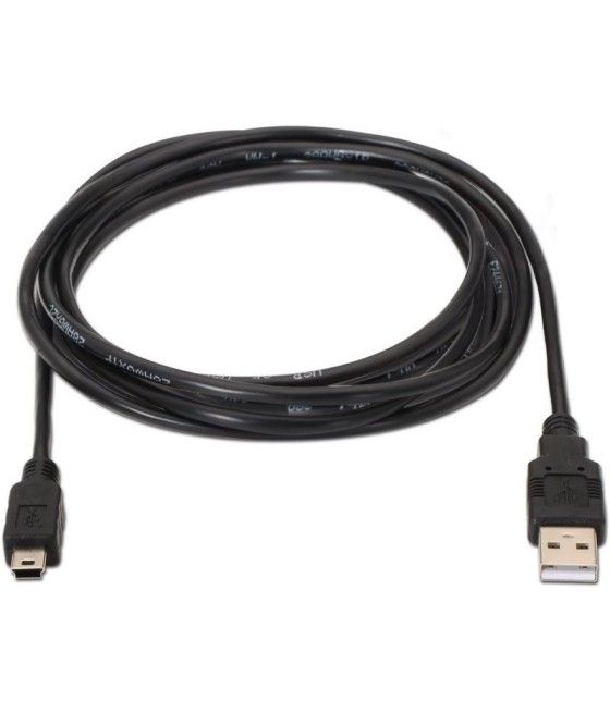 Cable usb 2.0 aisens a101-0024/ usb macho - usb mini macho/ 1m/ negro