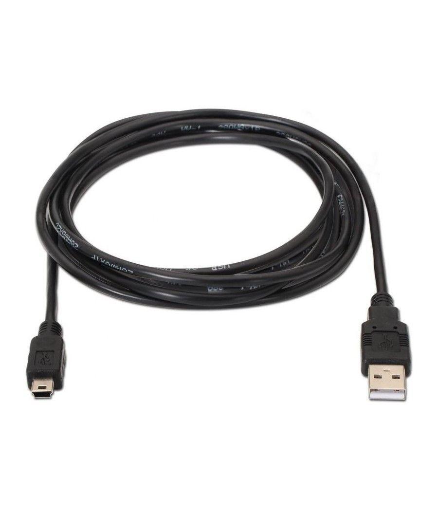Cable USB 2.0 Aisens A101-0024/ USB Macho - USB Mini Macho/ 1m/ Negro - Imagen 2