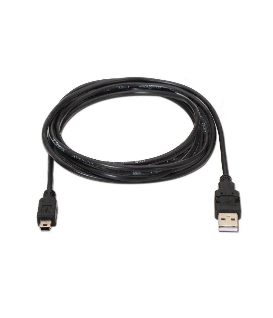 Cable USB 2.0 Aisens A101-0026/ USB Macho - USB Mini Macho/ 3m/ Negro - Imagen 2
