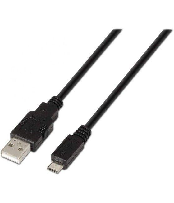 Cable USB 2.0 Aisens A101-0027/ USB Macho - MicroUSB Macho/ 0.8m/ Negro - Imagen 1