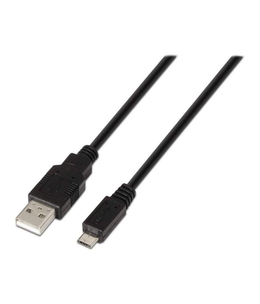 Cable USB 2.0 Aisens A101-0027/ USB Macho - MicroUSB Macho/ 0.8m/ Negro - Imagen 1