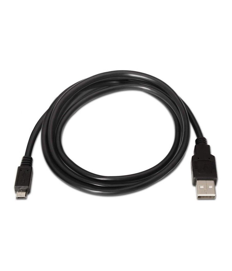 Cable USB 2.0 Aisens A101-0027/ USB Macho - MicroUSB Macho/ 0.8m/ Negro - Imagen 2